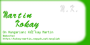 martin kokay business card